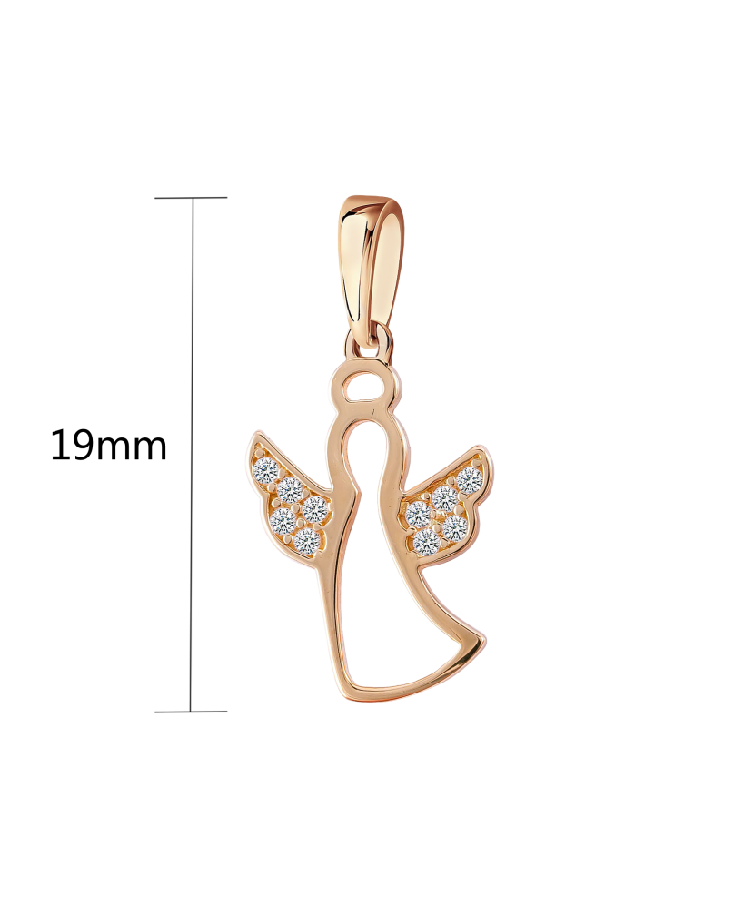 Gold pendant with zircons "angel"