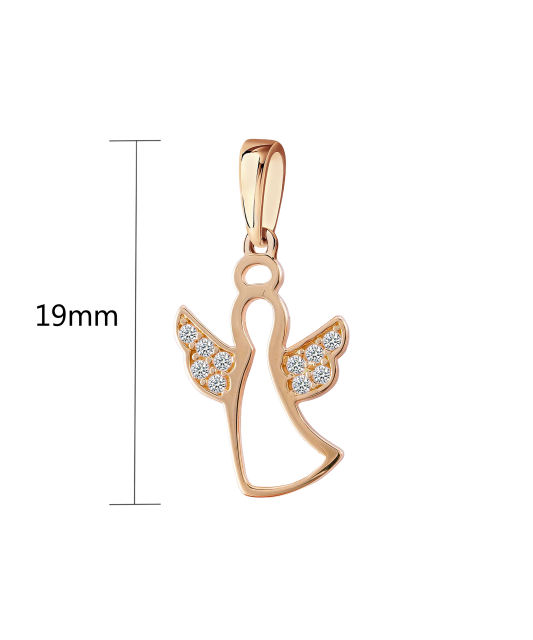 Gold pendant with zircons "angel"