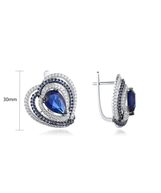 Hopeiset korvakorut zirkoneilla ja spinellillä