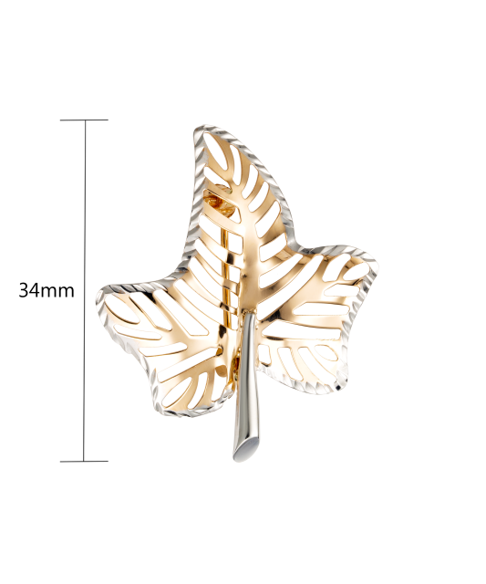 Gold brooch "Leaflet"