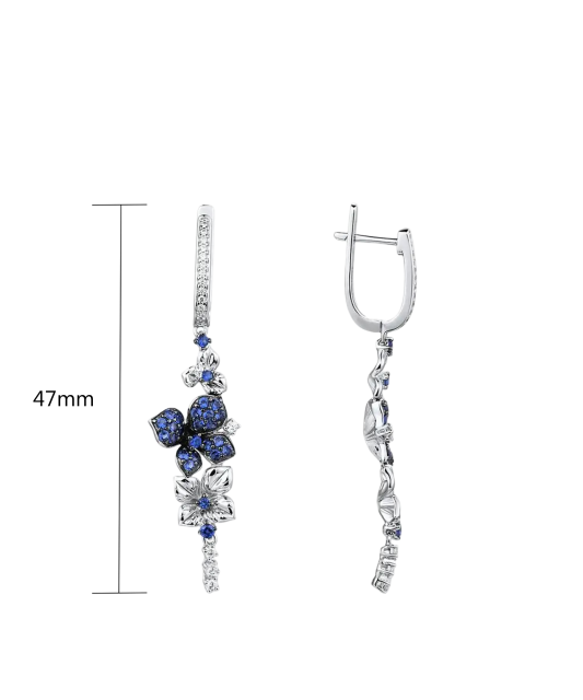 Sterling Silver earrings with zircons and spinels