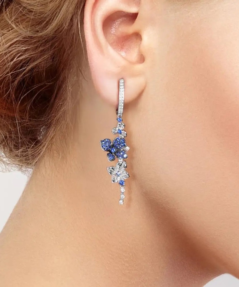 Sterling Silver earrings with zircons and spinels