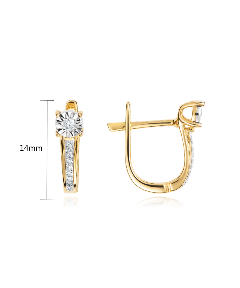 Yellow Gold earrings with diamonds