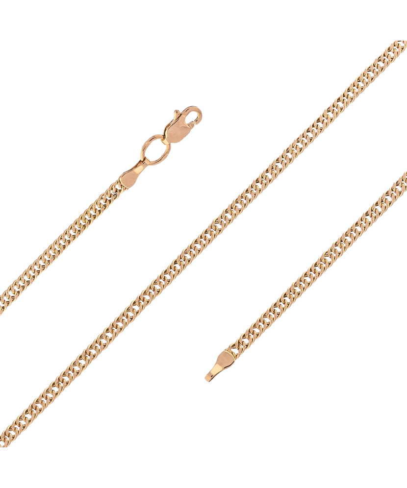 Gold chain "Double curb" 3mm