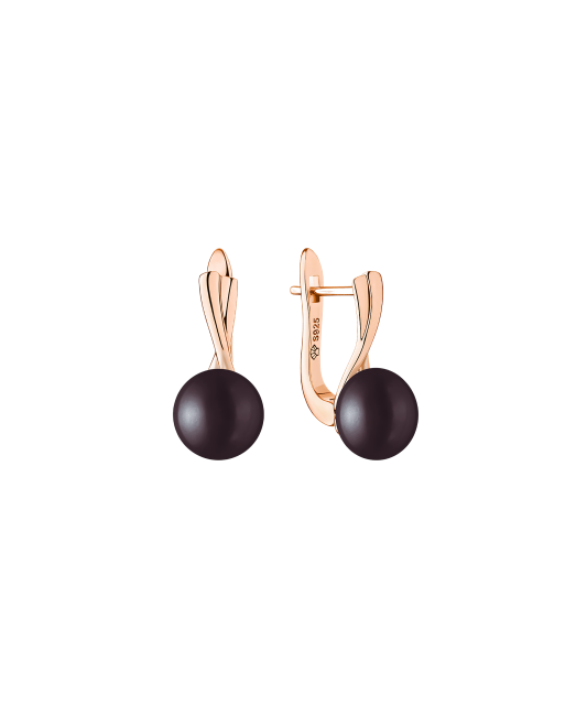 Gilded sterling silver earrings with pearls