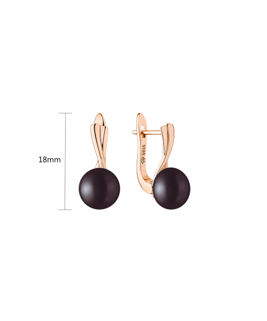 Gilded sterling silver earrings with pearls