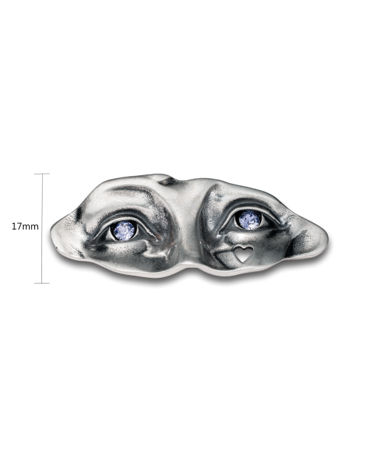 Sterling silver  brooch with zirconium