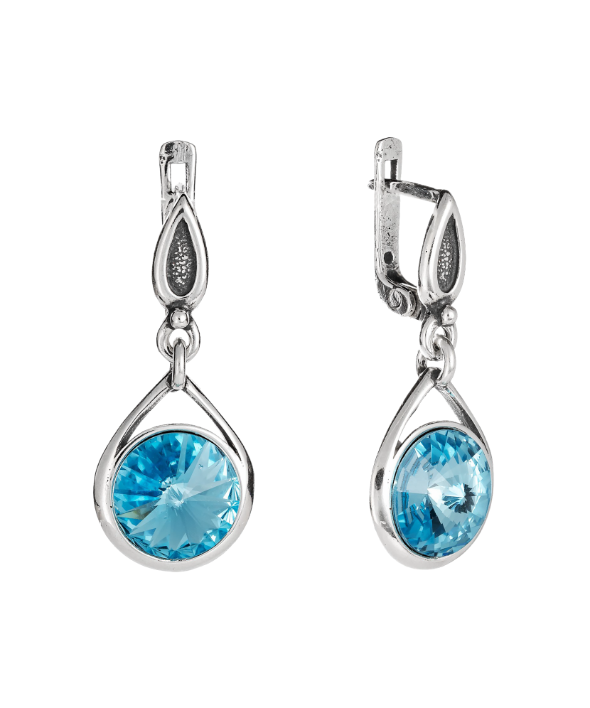 Sterling silver earrings with crystals