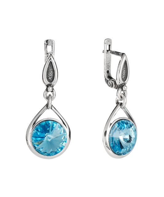 Hopeiset korvakorut kristalleilla