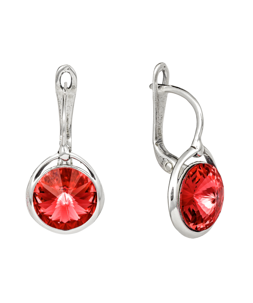 Hopeiset korvakorut kristalleilla