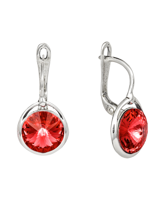 Hopeiset korvakorut kristalleilla