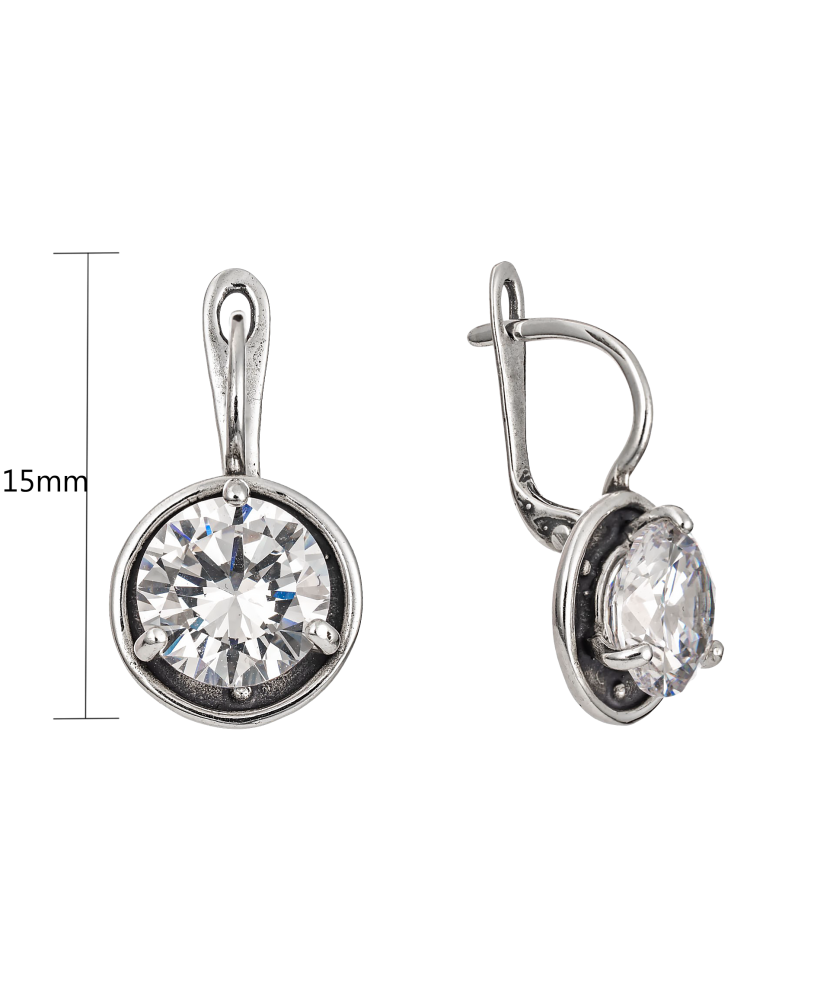 Hopeiset korvakorut kristalleilla