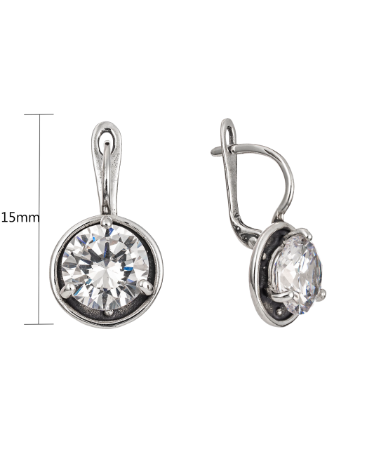 Sterling silver earrings with crystals