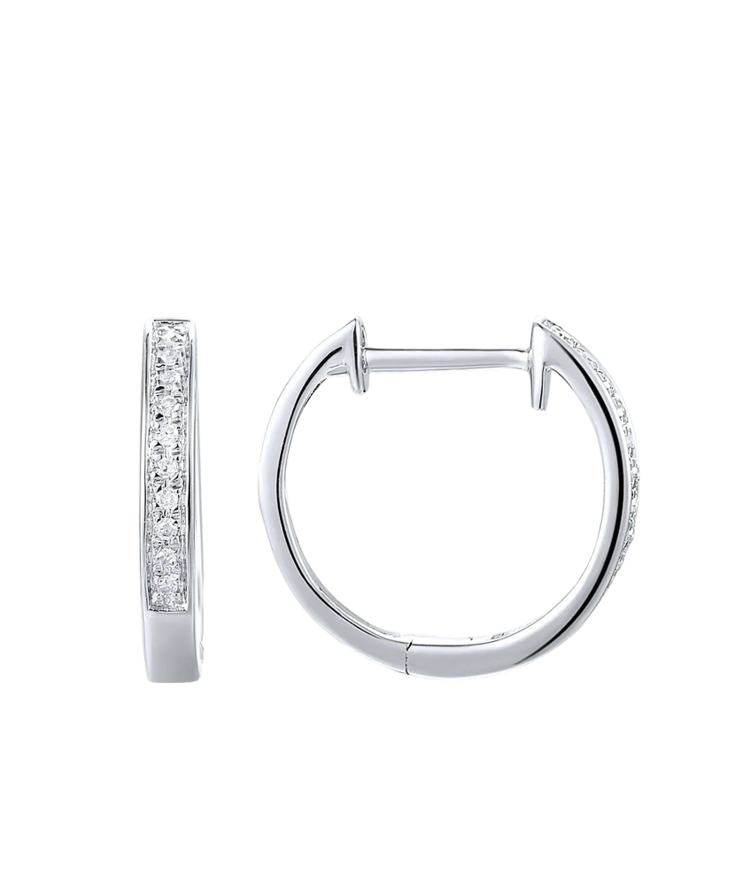 Valkokultaiset korvakorut timanteilla