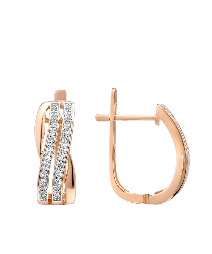 Gold earrings with diamonds