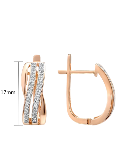 Gold earrings with diamonds