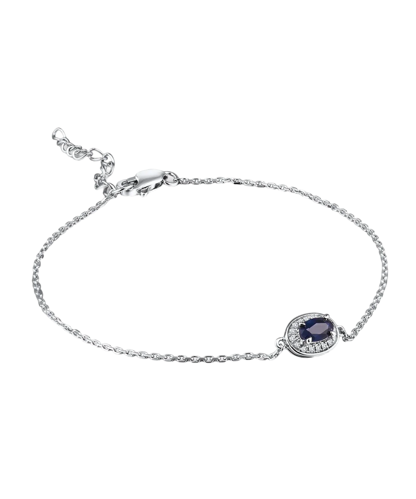 White gold bracelet with sapphire and diamonds