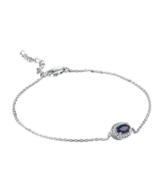 White gold bracelet with sapphire and diamonds