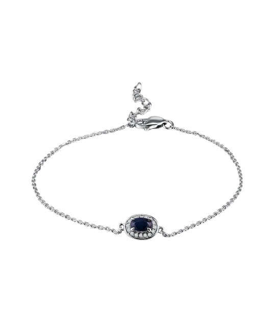 White gold bracelet with sapphire and diamonds