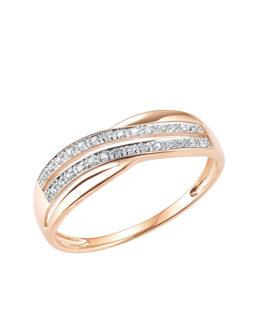 Gold ring with diamonds