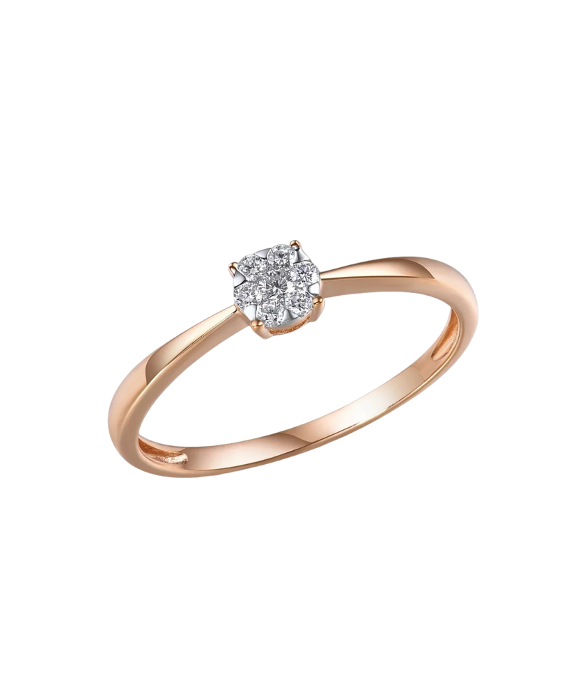 Gold ring with diamonds