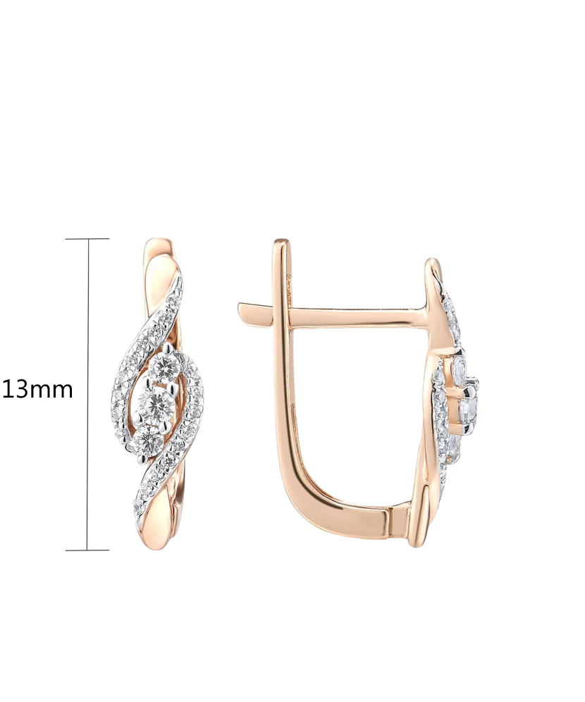 Kultaiset korvakorut timanteilla