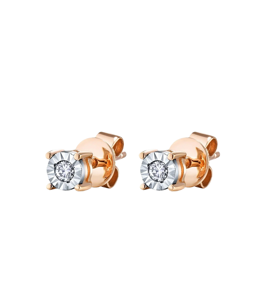 Gold earrings with diamonds