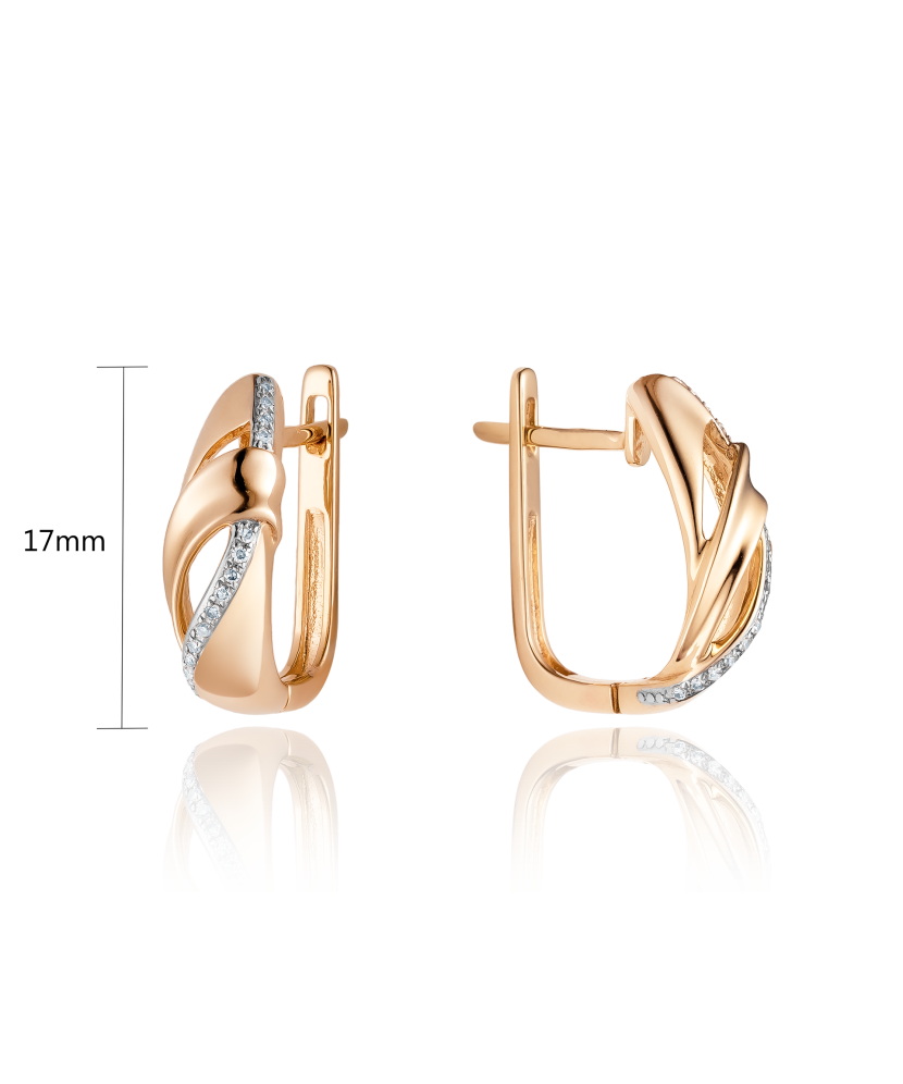 Gold earrings with diamonds