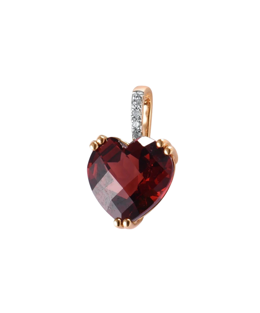 Kultainen riipus timanteilla ja granaatilla