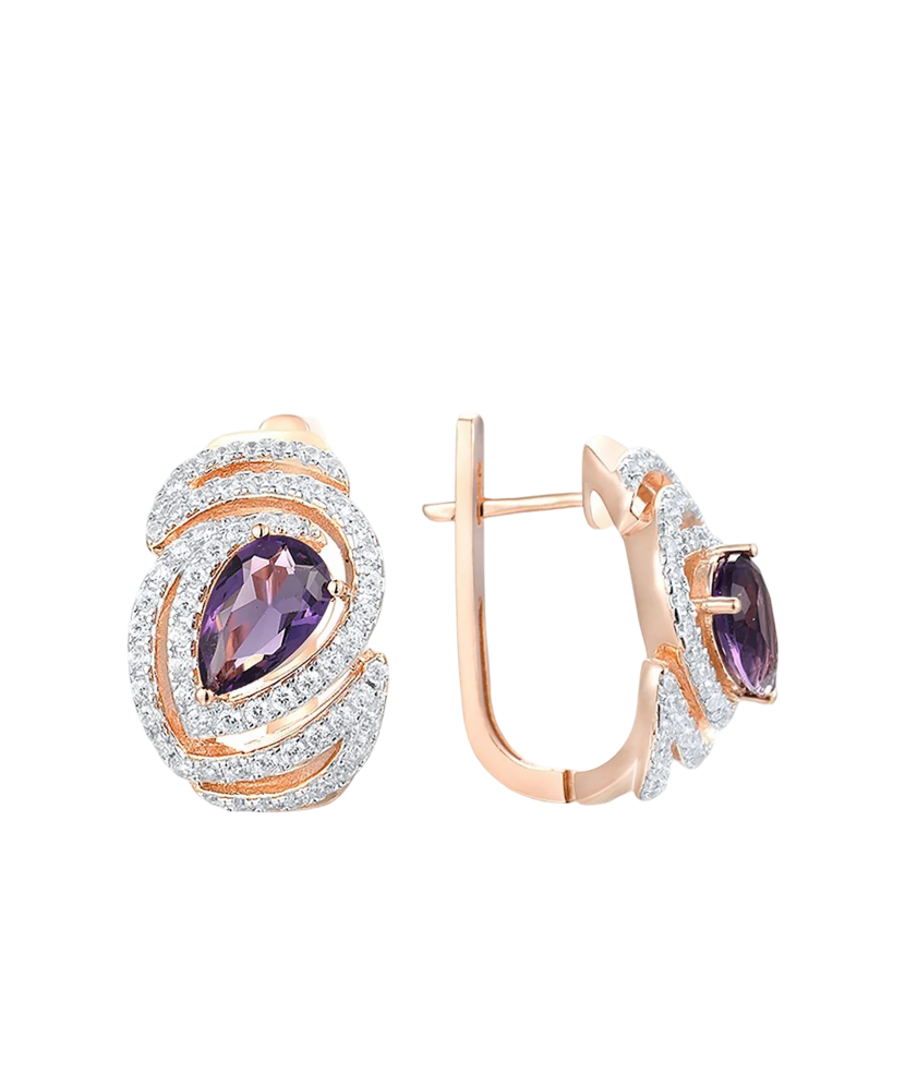 Kultaahopeiset korvakorut zirkoneilla