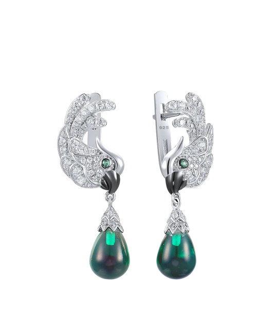 Sterling Silver earrings with zircons and spinels