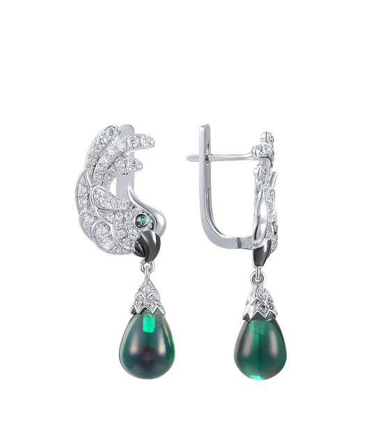 Sterling Silver earrings with zircons and spinels