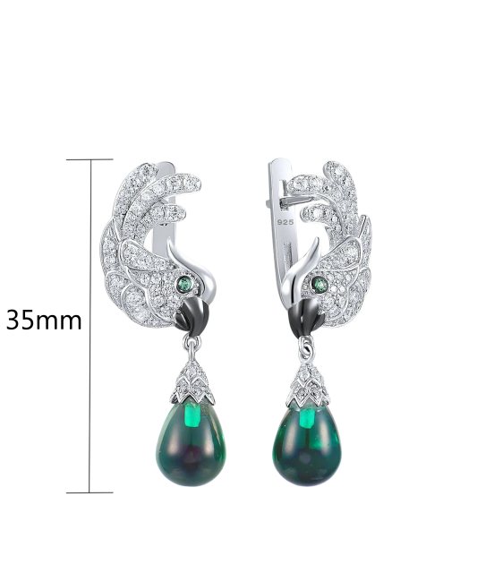 Sterling Silver earrings with zircons and spinels