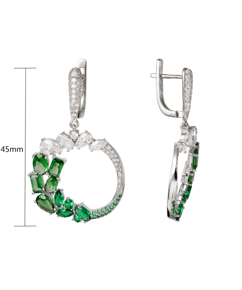 Hopeiset korvakorut zirkoneilla