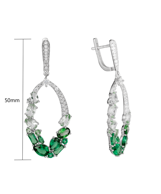 Hopeiset korvakorut zirkoneilla