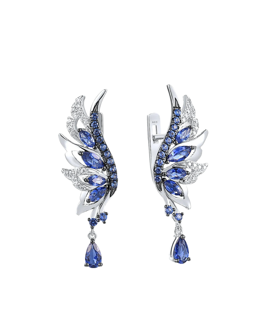 Sterling silver earrings with zircons