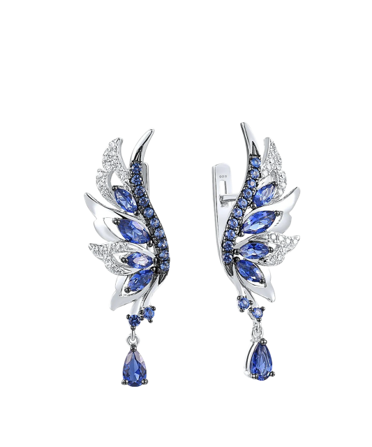 Sterling silver earrings with zircons