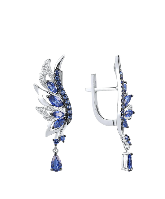 Sterling silver earrings with zircons