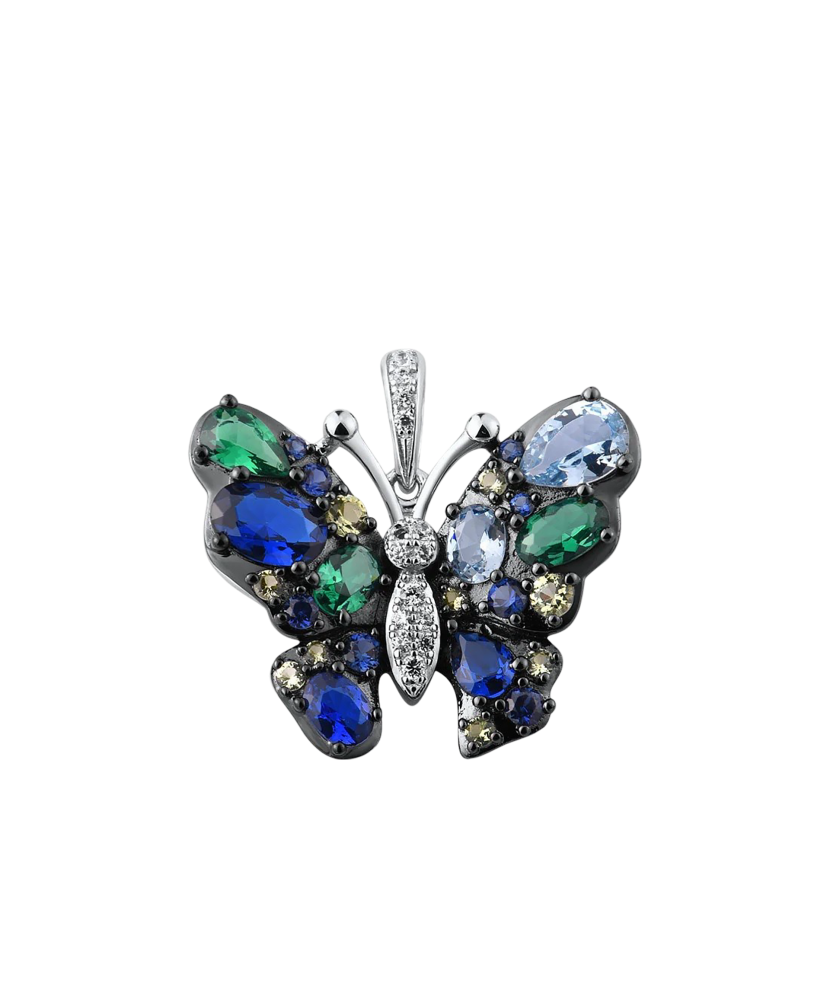 Hopeariipus zirkoneilla "Perhonen"