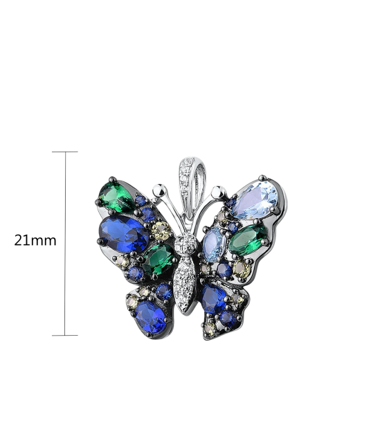 Sterling silver pendant with zircons "butterfly"