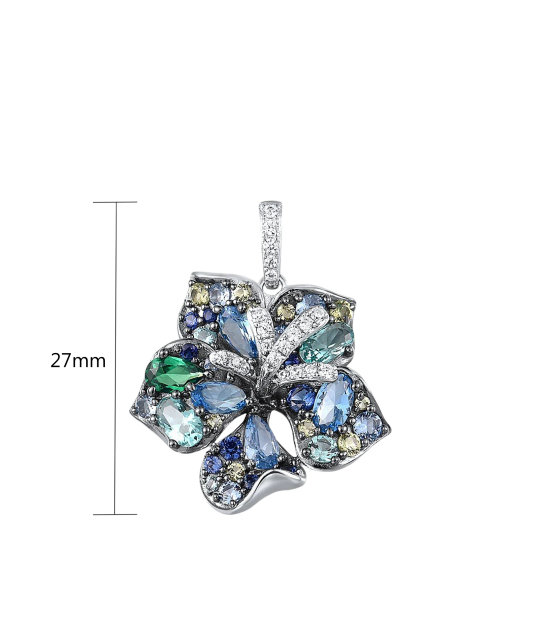 Sterling Silver pendant with spinels and zircons