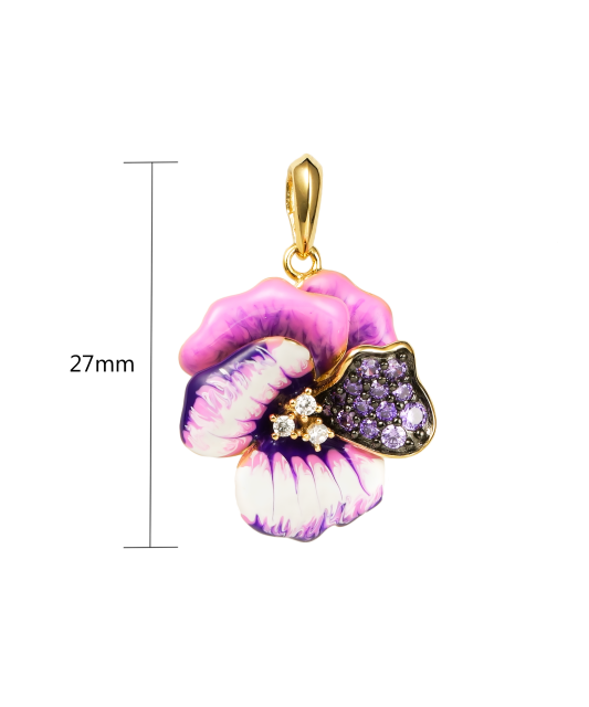 Gilded Sterling Silver pendant with enamel and zircons