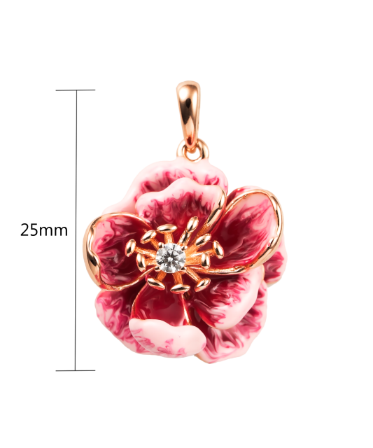 Gilded Sterling Silver pendant with enamel and zircons