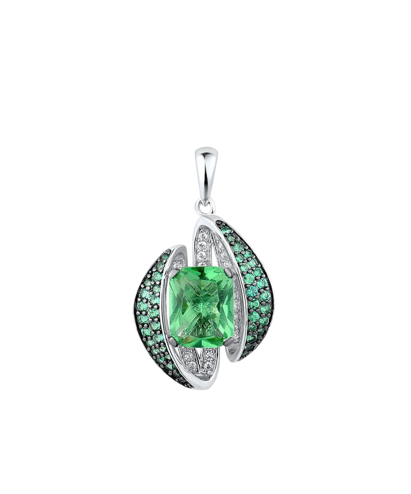 Sterling Silver pendant with spinels and zircons