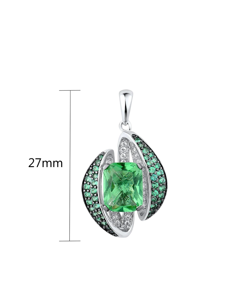 Sterling Silver pendant with spinels and zircons