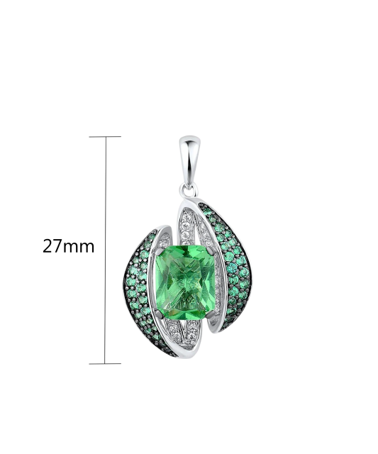 Sterling Silver pendant with spinels and zircons