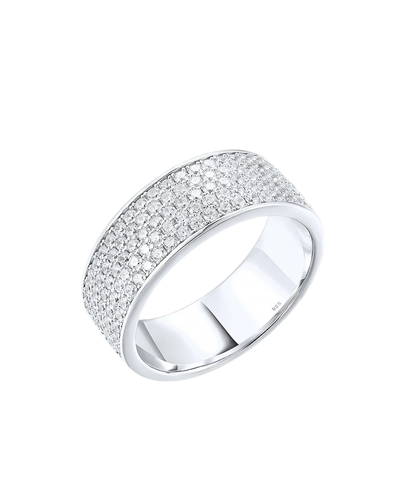 Sterling silver ring with zircons