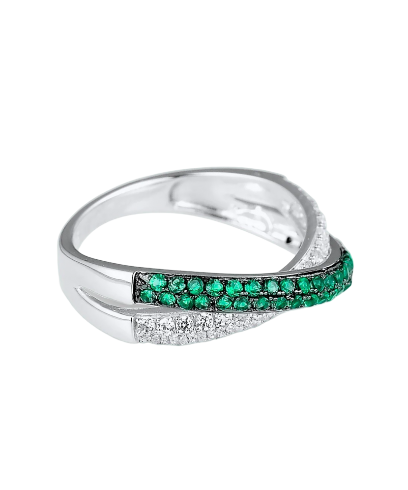 Sterling silver ring with zircons and spinels