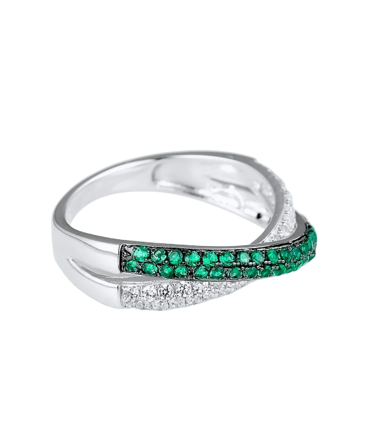 Sterling silver ring with zircons and spinels