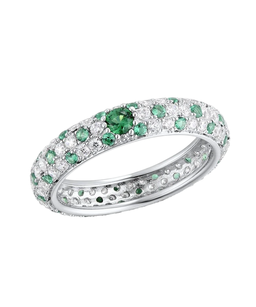 Sterling silver ring with zircons